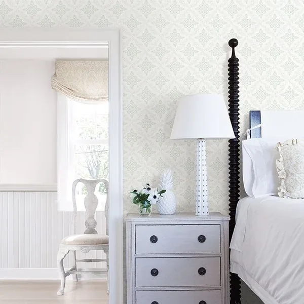Brewster Home Fashions Wynonna Teal Geometric Floral Wallpaper - SKU 3119-13533