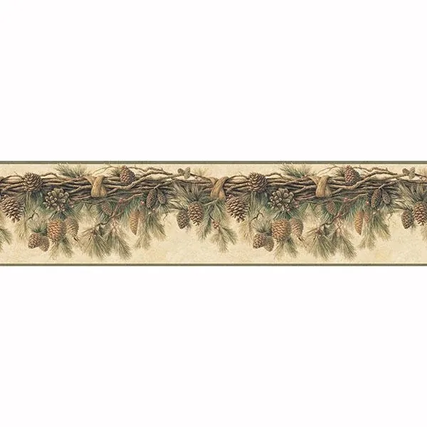 Brewster Home Fashions Wyola Olive Pinecone Forest Wallpaper - SKU TLL01391B