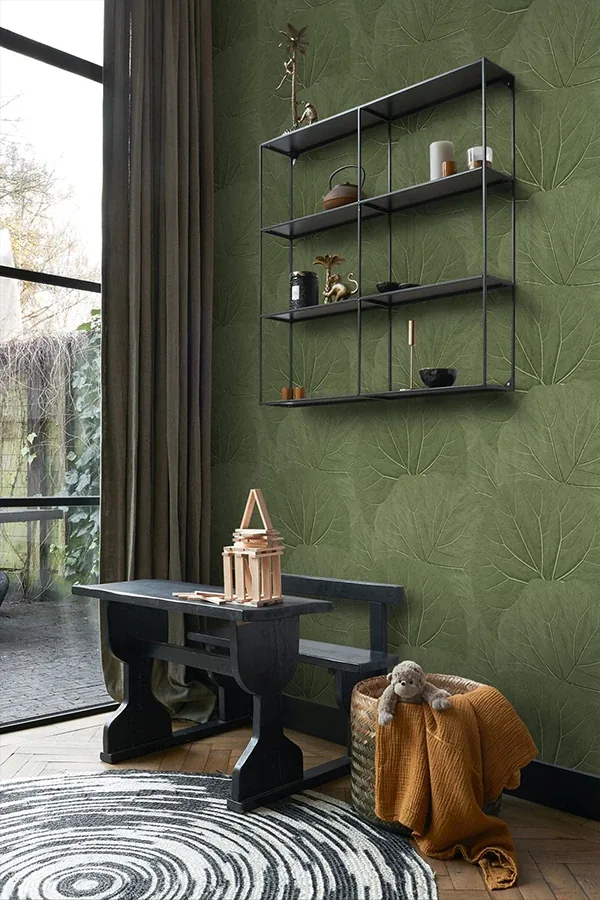 Brewster Home Fashions Xylem Olive Large Leaves Wallpaper | Wallpaper Twins Brewster Home Fashions Xylem Olive Large Leaves Wallpaper - SKU DD138995