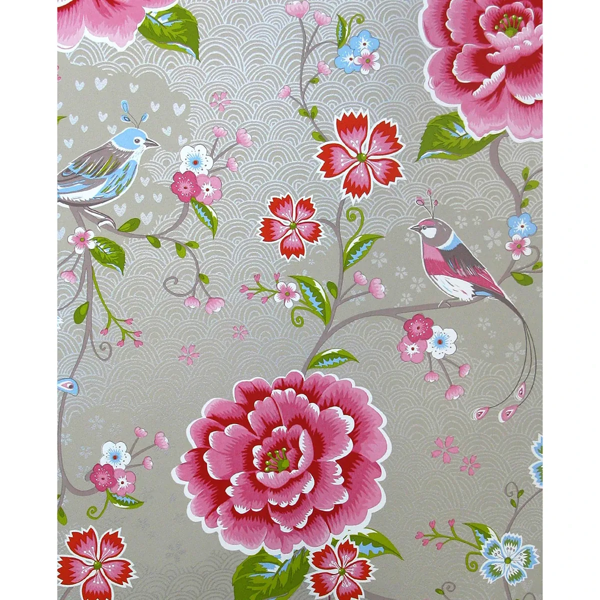 Brewster Home Fashions Yuma Khaki Birds in Paradise Wallpaper - SKU 300163