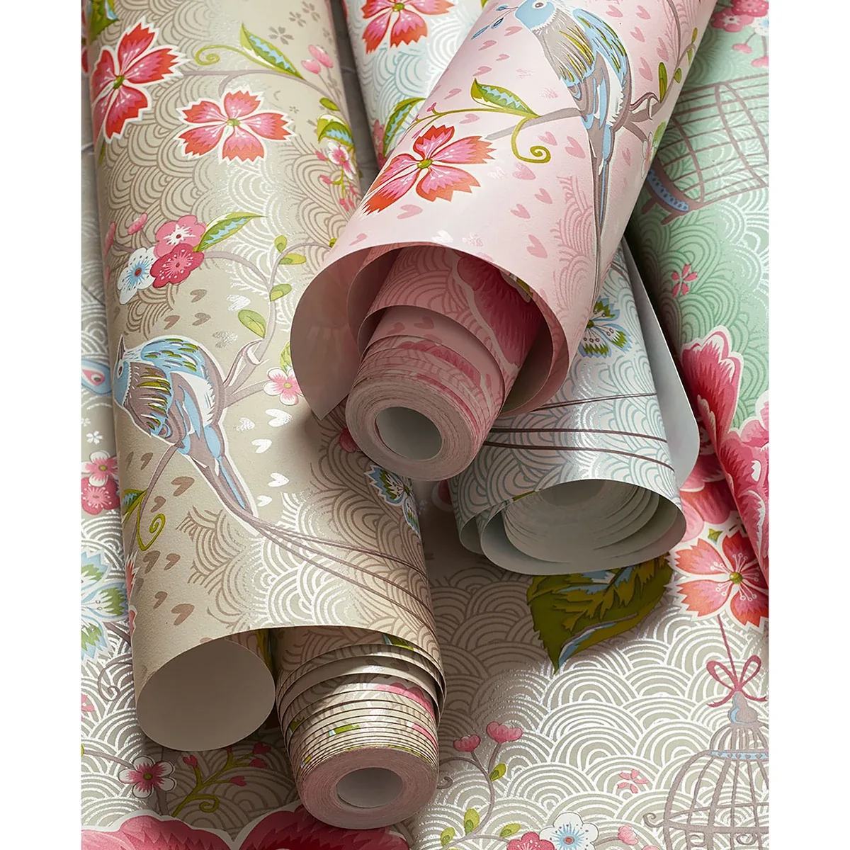 Brewster Home Fashions Yuma Khaki Birds in Paradise Wallpaper - SKU 300163