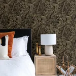 Brewster Home Fashions Yumi Black Palm Leaf Wallpaper | Wallpaper Twins Brewster Home Fashions Yumi Black Palm Leaf Wallpaper - SKU 4035-832143