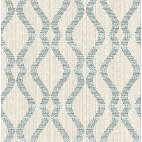 Brewster Home Fashions Yves Teal Ogee Wallpaper - SKU 2834-25066