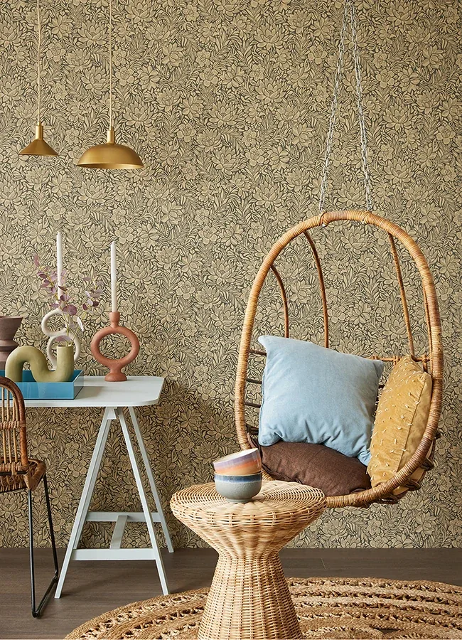 Brewster Home Fashions Zahara Chocolate Floral Wallpaper - SKU 316022