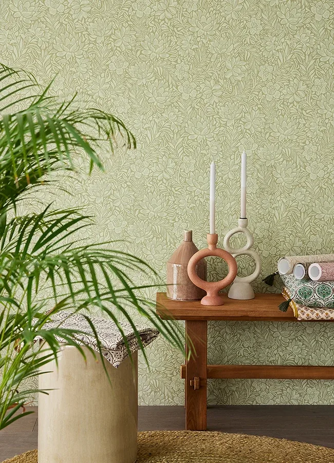 Brewster Home Fashions Zahara Olive Floral Wallpaper - SKU 316024