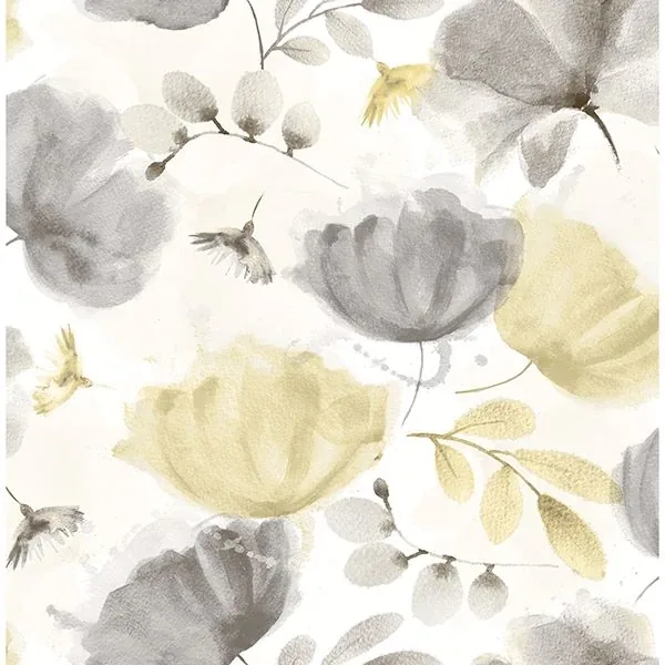 Brewster Home Fashions Zahra Grey Floral Wallpaper - SKU 2904-25679