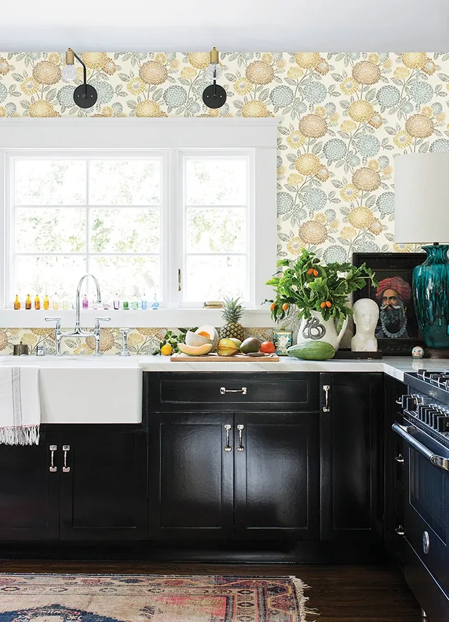 Brewster Home Fashions Zalipie Apricot Floral Trail Wallpaper - SKU 3125-72326