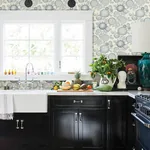Brewster Home Fashions Zalipie Blue Floral Trail Wallpaper - SKU 3125-72328