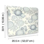 Brewster Home Fashions Zalipie Blue Floral Trail Wallpaper - SKU 3125-72328
