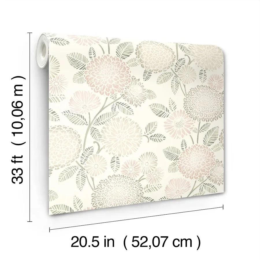 Brewster Home Fashions Zalipie Blush Floral Trail Wallpaper - SKU 3125-72329