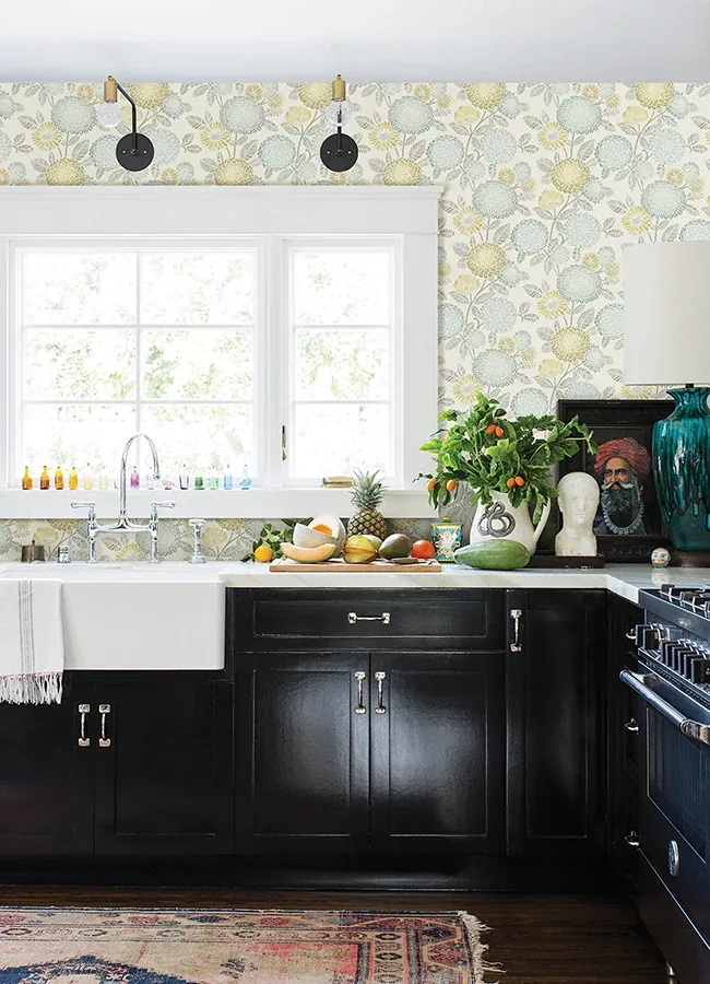 Brewster Home Fashions Zalipie Lime Floral Trail Wallpaper - SKU 3125-72330
