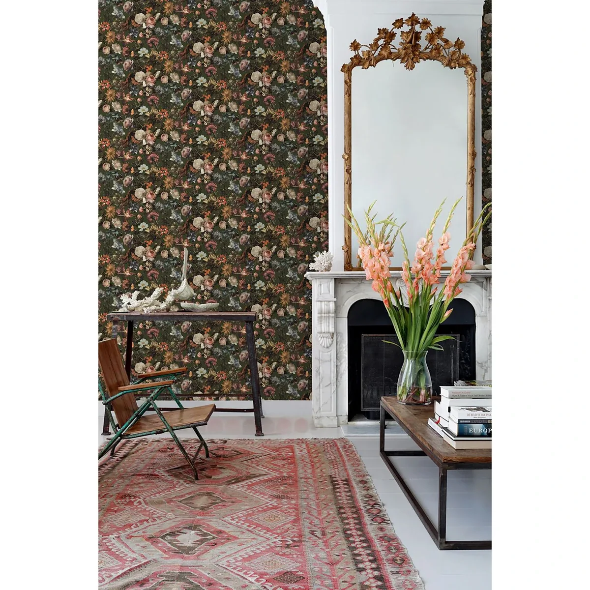 Brewster Home Fashions Zarinda Olive Flowers Wallpaper - SKU DD139170