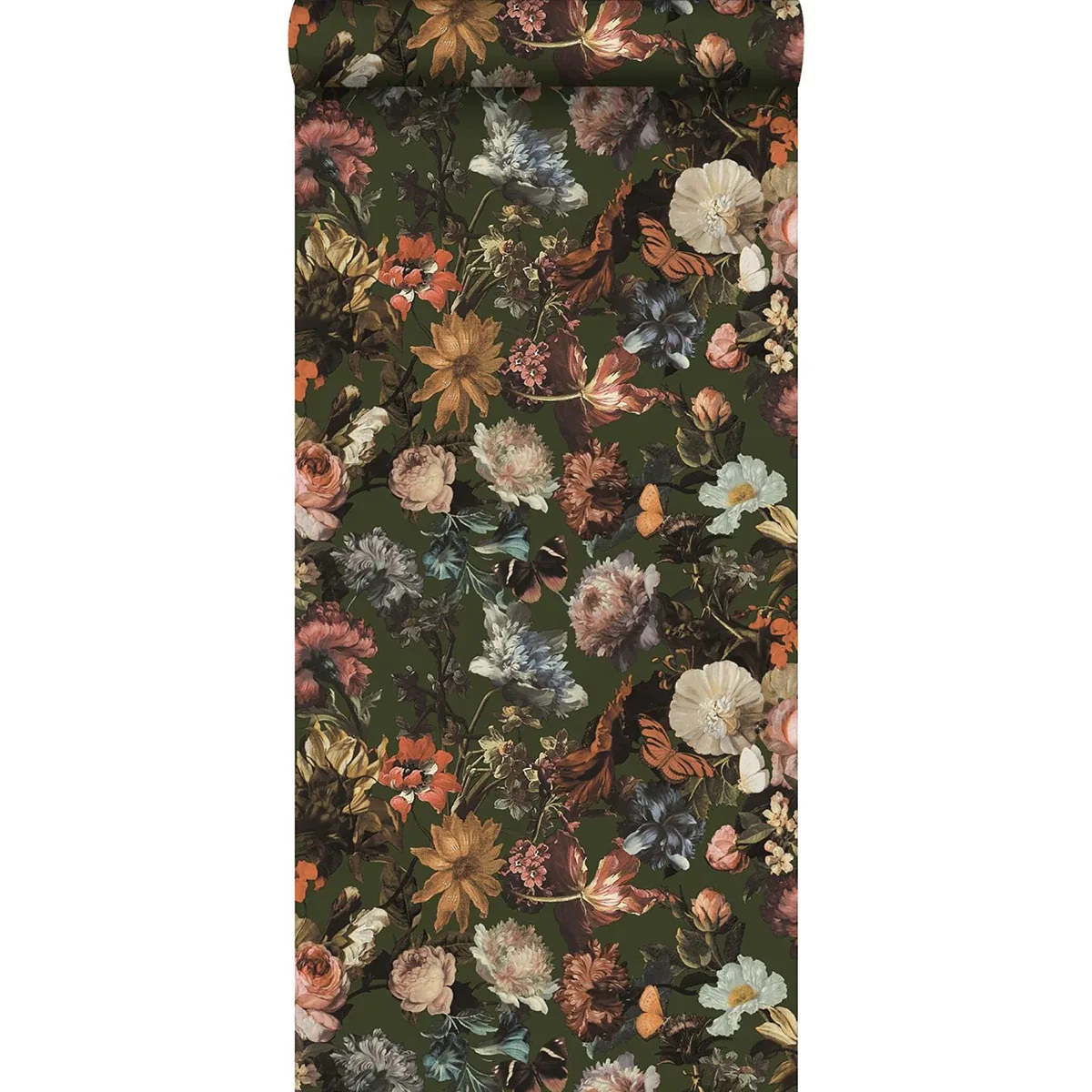 Brewster Home Fashions Zarinda Olive Flowers Wallpaper - SKU DD139170