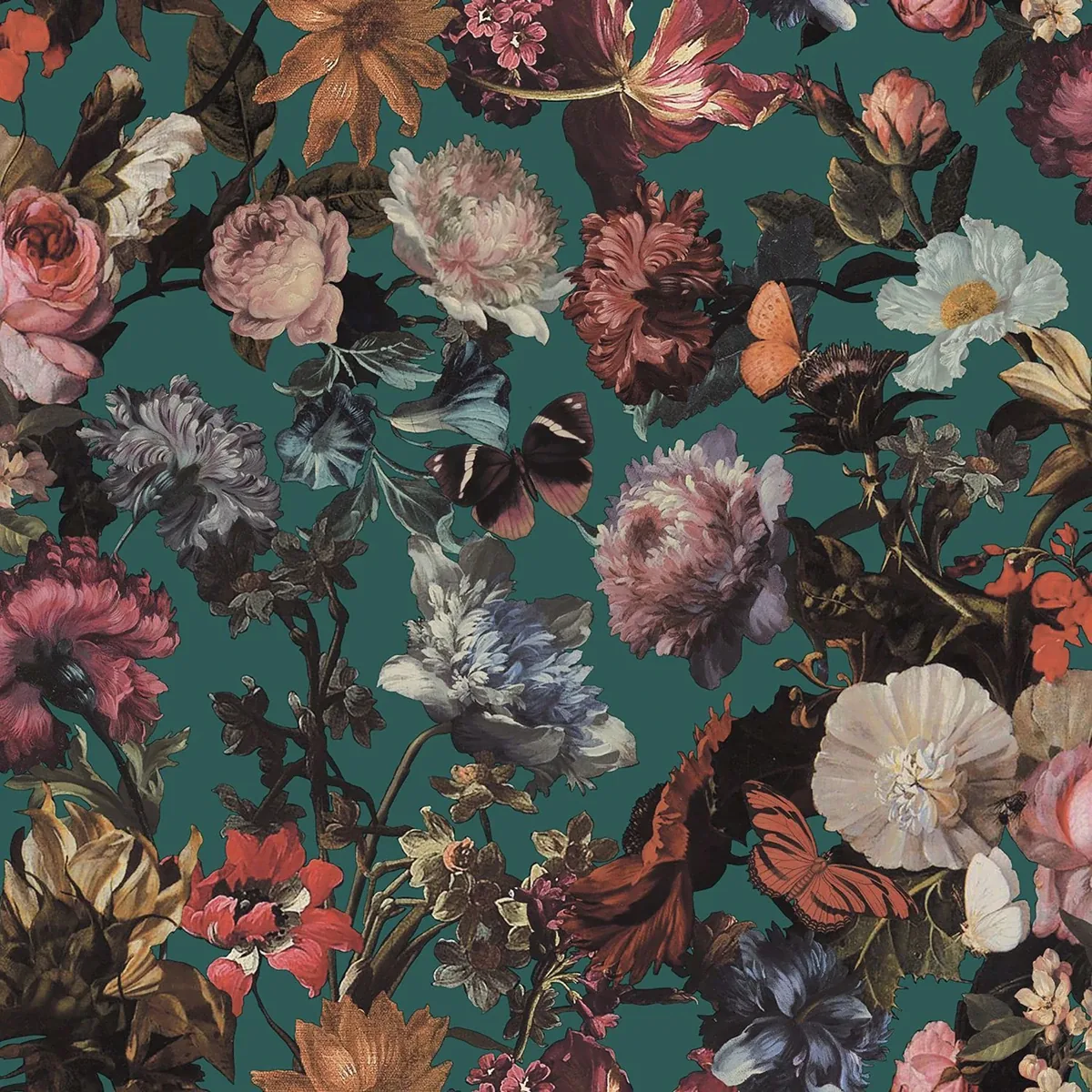 Brewster Home Fashions Zarinda Sea Green Flowers Wallpaper - SKU DD139171