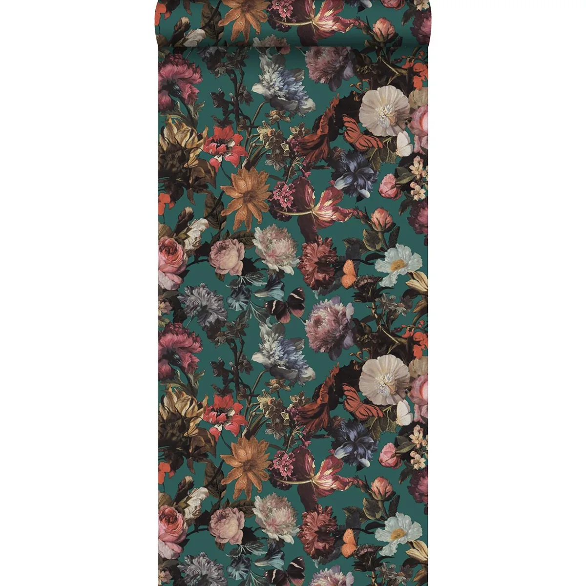 Brewster Home Fashions Zarinda Sea Green Flowers Wallpaper - SKU DD139171