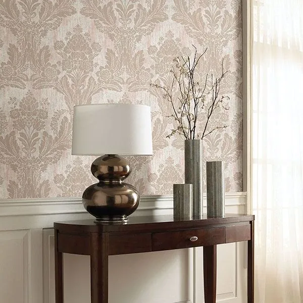 Brewster Home Fashions Zemi Light Pink Damask Wallpaper - SKU 2835-M1411