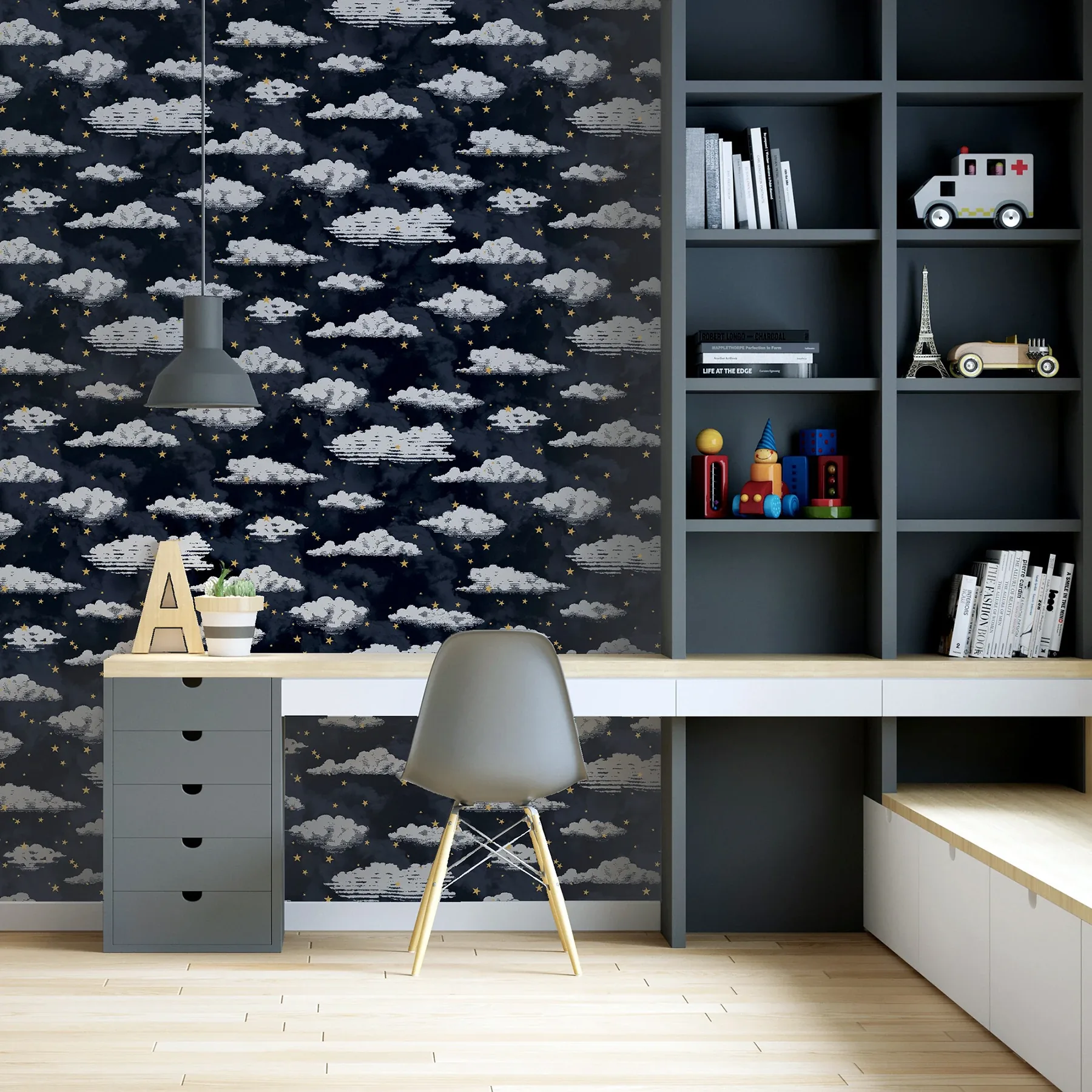 Brewster Home Fashions Zeno Navy Starry Skies Wallpaper - SKU AH923907