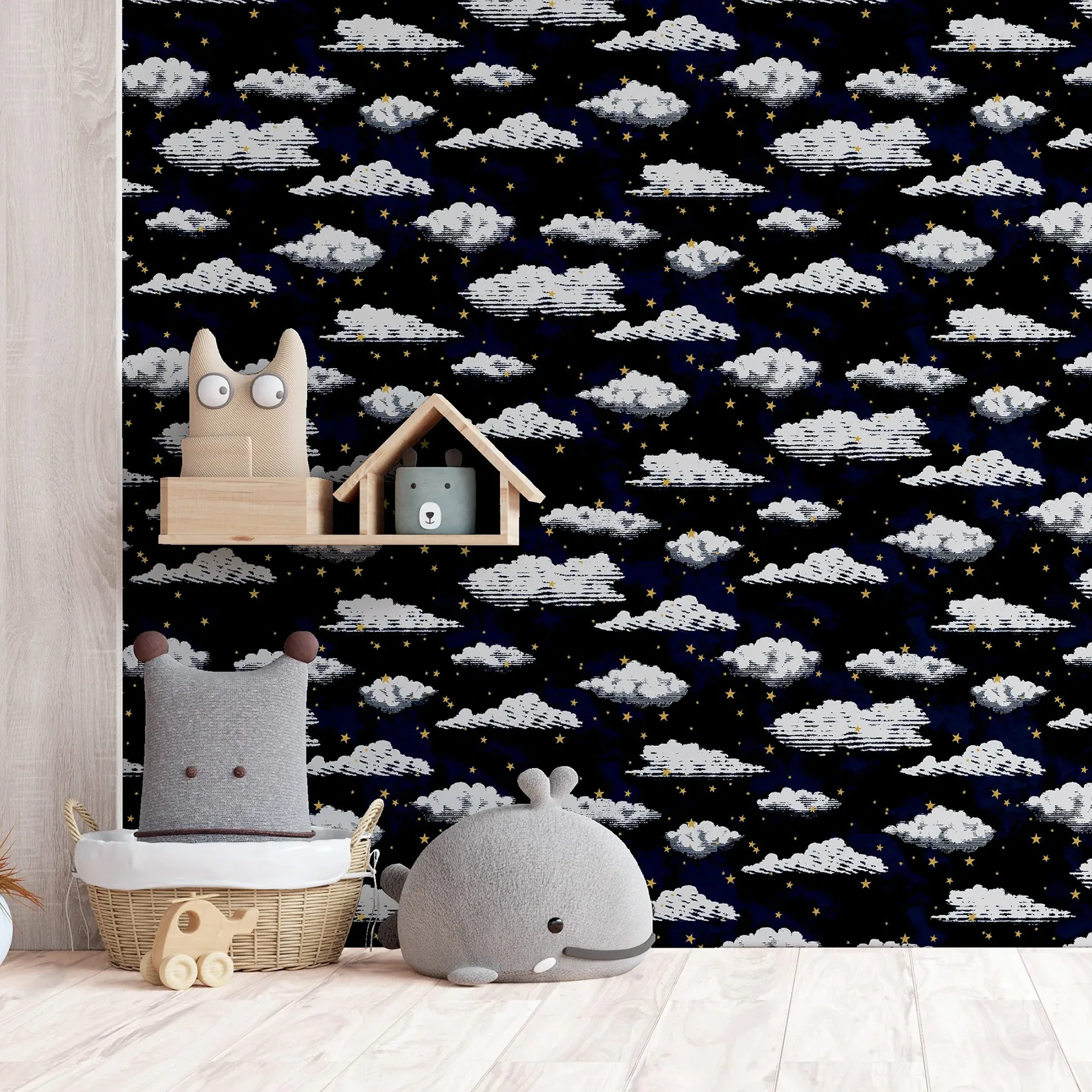 Brewster Home Fashions Zeno Navy Starry Skies Wallpaper - SKU AH923907