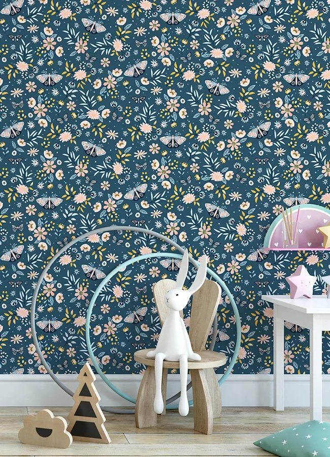 Brewster Home Fashions Zev Blue Butterfly Wallpaper | Wallpaper Twins Brewster Home Fashions Zev Blue Butterfly Wallpaper - SKU 4060-58101