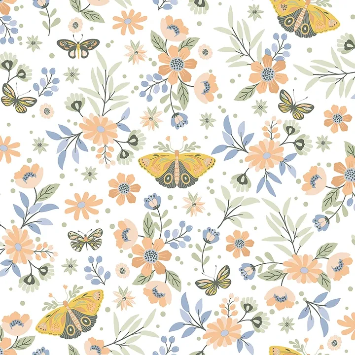 4060-58105 | Zev Coral Butterfly Wallpaper