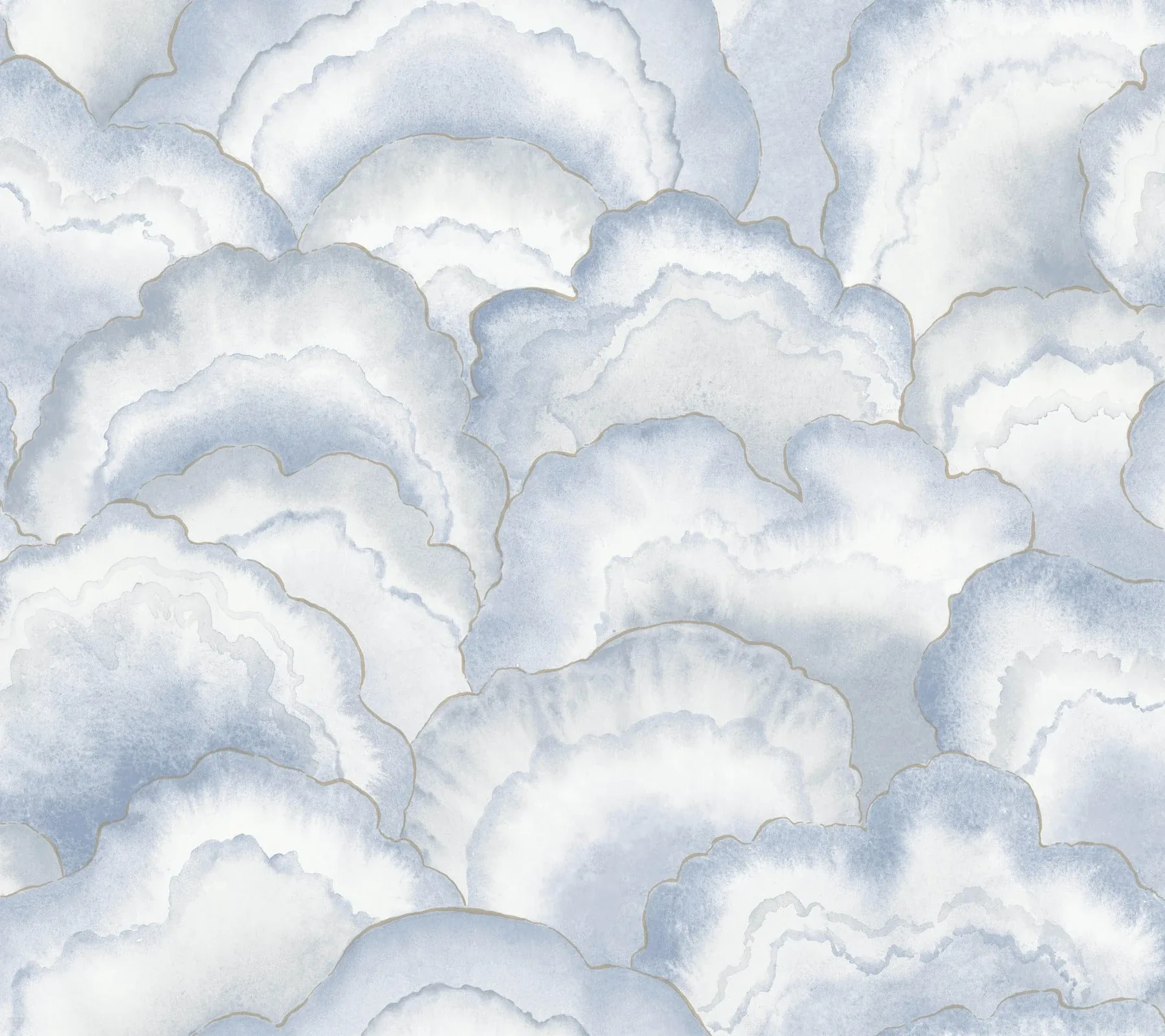York Designer Series Abalone Fans Blue Peel & Stick Wallpaper - SKU PSW1616RL