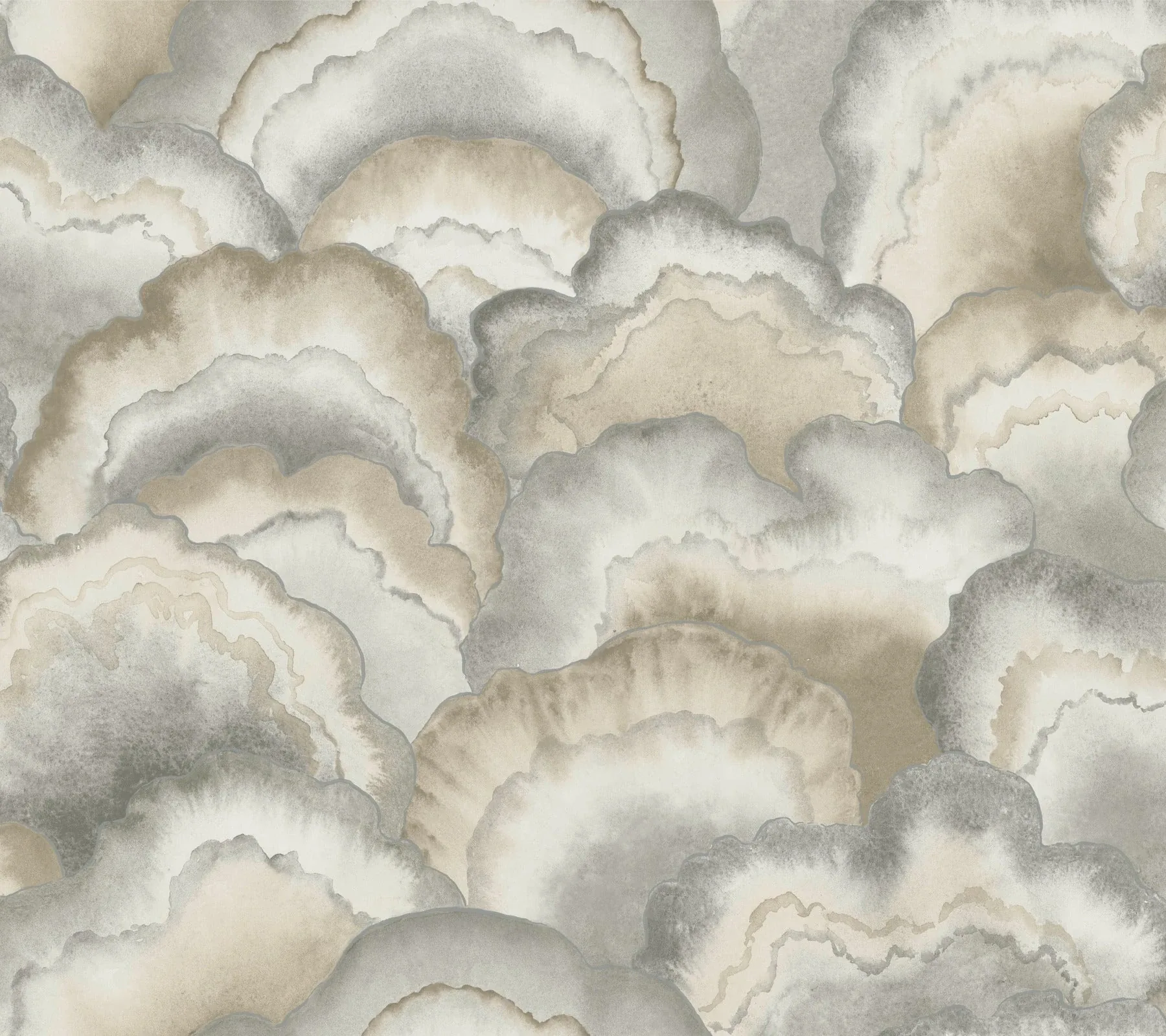 York Designer Series Abalone Fans Smokey Peel & Stick Wallpaper - SKU PSW1615RL