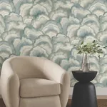 York Designer Series Abalone Mist Fans Wallpaper - SKU NT6184