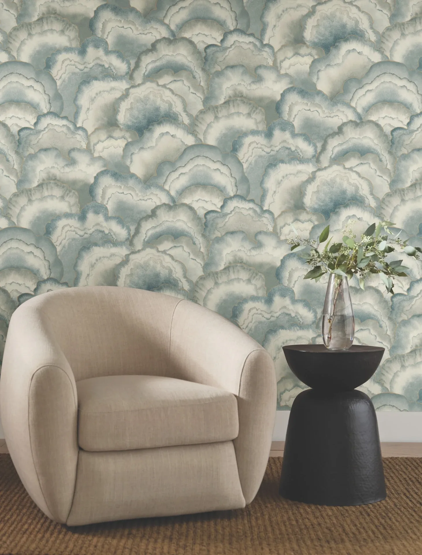 York Designer Series Abalone Mist Fans Wallpaper - SKU NT6184