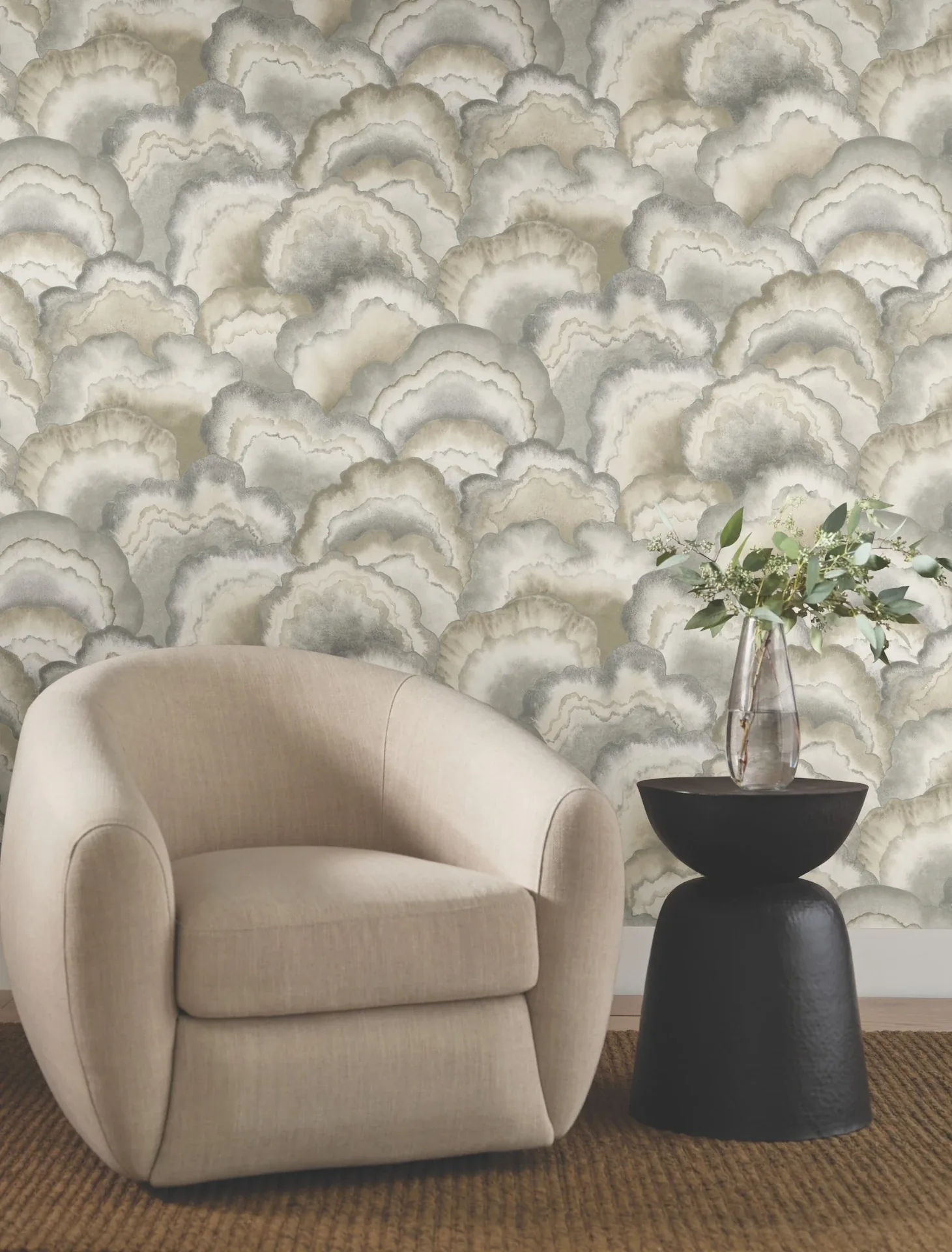 York Designer Series Abalone Smokey Fans Wallpaper | Wallpaper Twins York Designer Series Abalone Smokey Fans Wallpaper - SKU NT6183