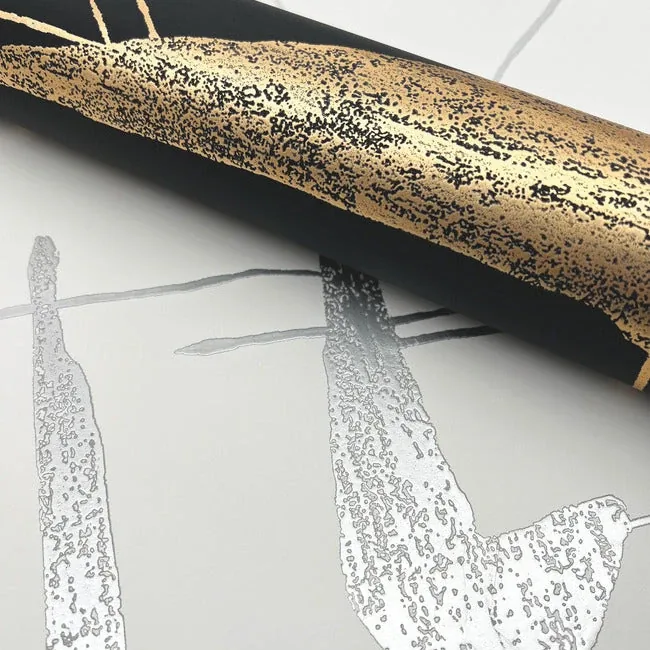 York Designer Series Abstract Geo Black & Gold Wallpaper - SKU MD7115