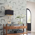 York Designer Series Abstract Geo Fog & Silver Wallpaper - SKU MD7111