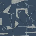 York Designer Series Abstract Geo Navy & Silver Wallpaper - SKU MD7112
