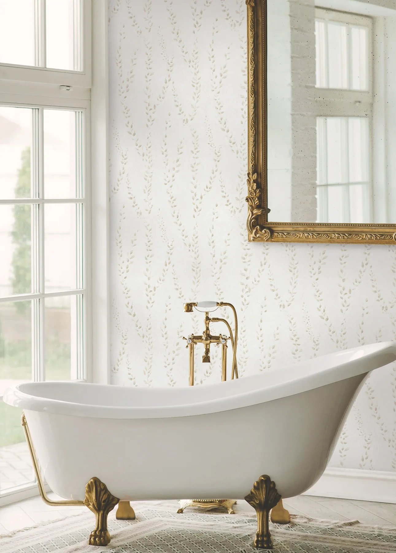 York Designer Series Alpenrose Beige Vine Wallpaper | Wallpaper Twins York Designer Series Alpenrose Beige Vine Wallpaper - SKU LL3254