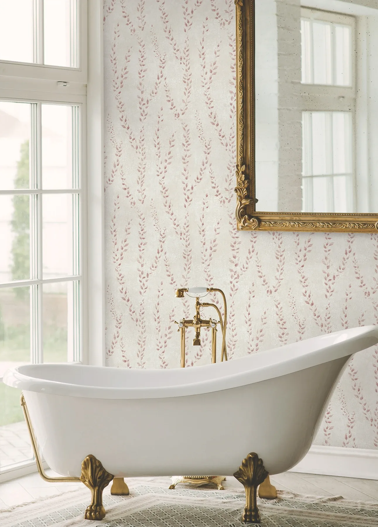 York Designer Series Alpenrose Maroon Vine Wallpaper | Wallpaper Twins York Designer Series Alpenrose Maroon Vine Wallpaper - SKU LL3255