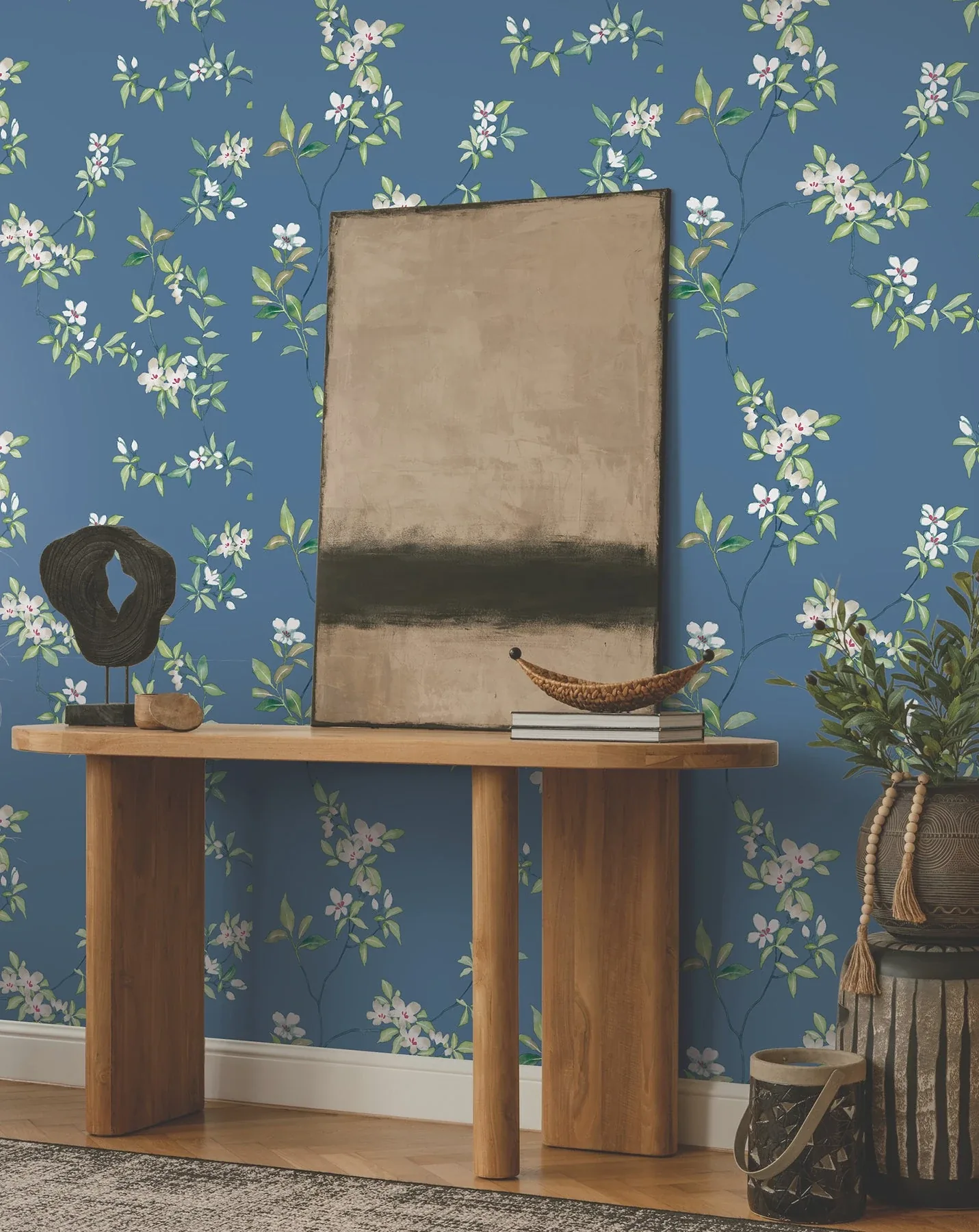 York Designer Series April Blossom Cobalt Wallpaper | Wallpaper Twins York Designer Series April Blossom Cobalt Wallpaper - SKU ZA8072