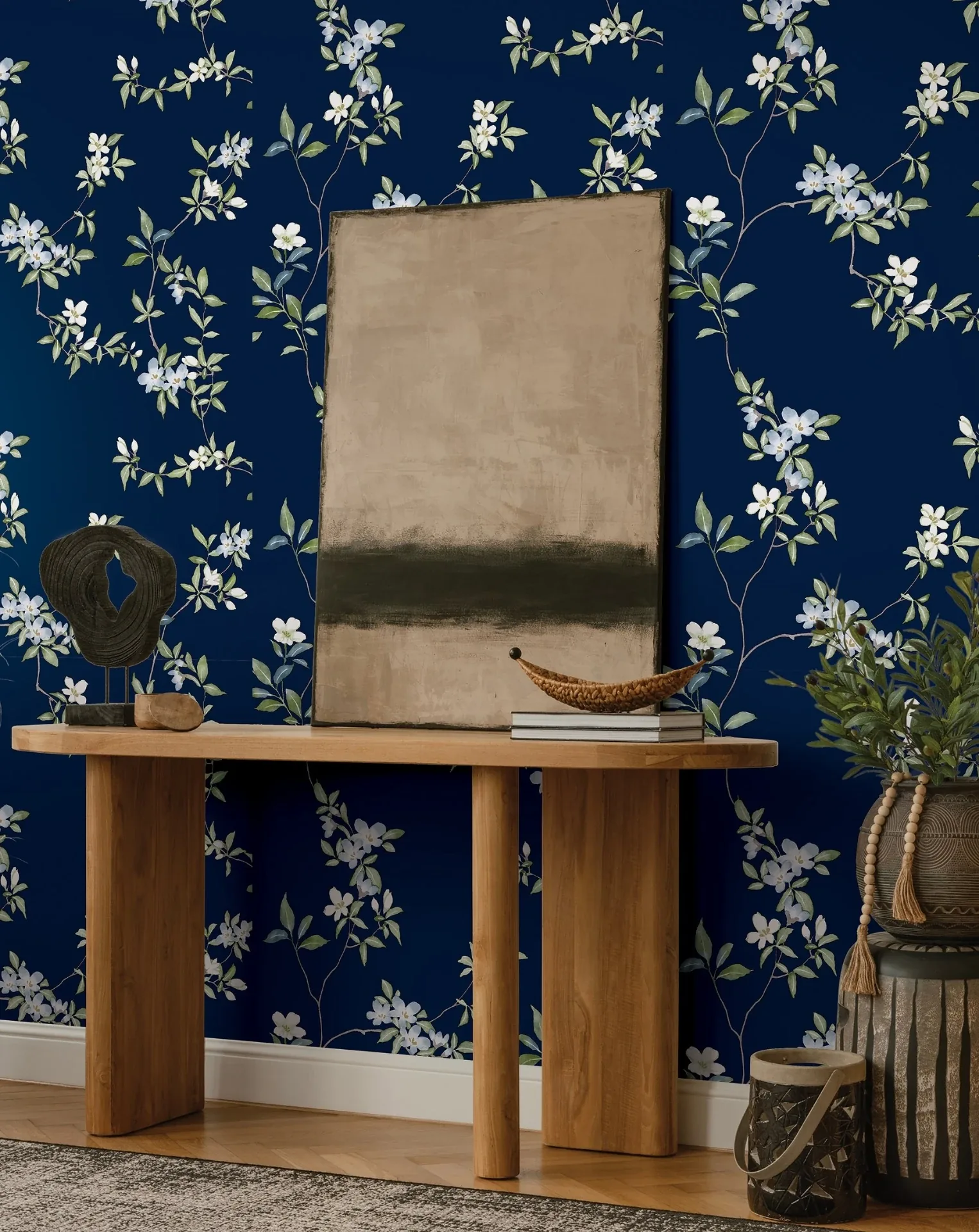 York Designer Series April Blossom Navy Wallpaper - SKU ZA8071