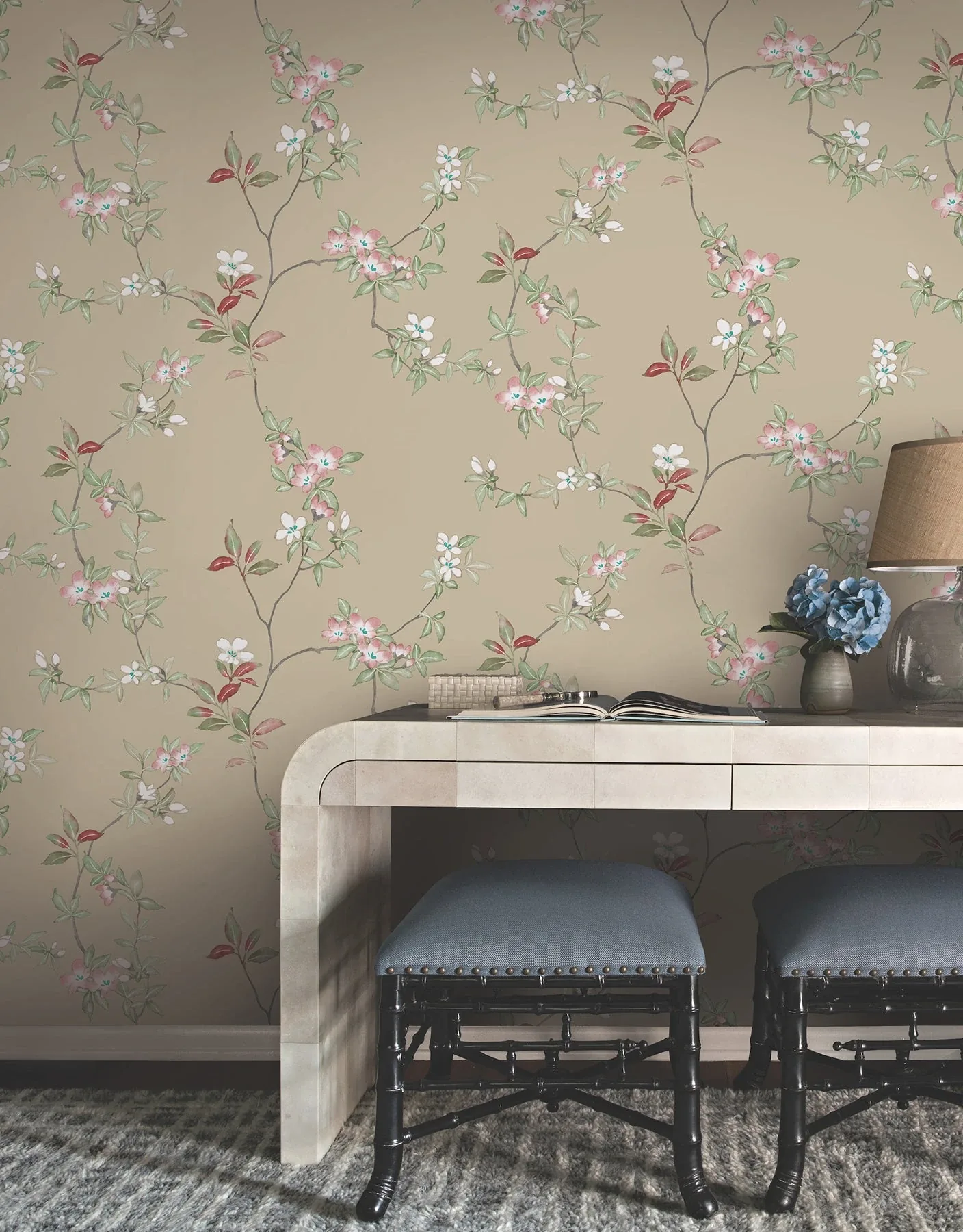 York Designer Series April Blossom Sand Wallpaper - SKU ZA8073