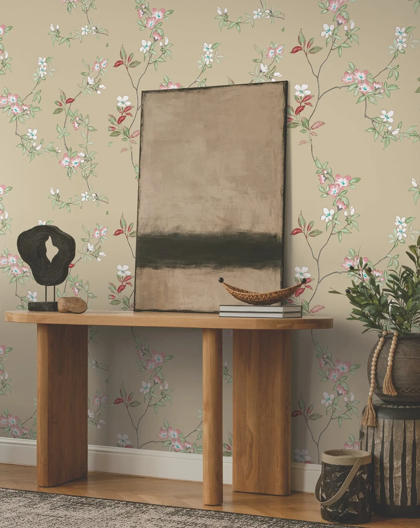 York Designer Series April Blossom Sand Wallpaper - SKU ZA8073