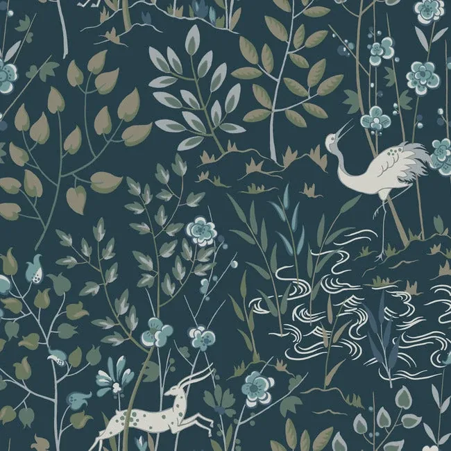 HO2128 | Aspen Dark Blue Wallpaper