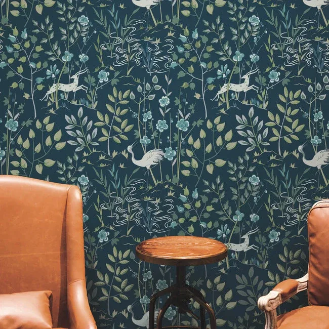 York Designer Series Aspen Dark Blue Wallpaper | Wallpaper Twins York Designer Series Aspen Dark Blue Wallpaper - SKU HO2128