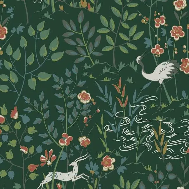 HO2126 | Aspen Dark Green Wallpaper