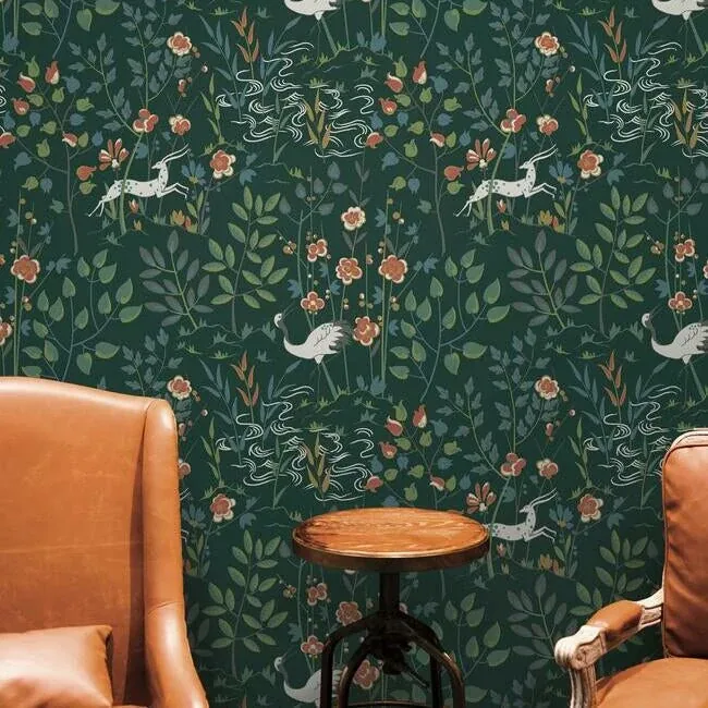 York Designer Series Aspen Dark Green Wallpaper | Wallpaper Twins York Designer Series Aspen Dark Green Wallpaper - SKU HO2126