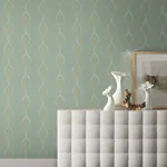 York Designer Series Aurora Blue & Gold Wallpaper - SKU NW3551
