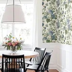 York Designer Series Beatrix Blue Vintage Floral Wallpaper | Wallpaper Twins York Designer Series Beatrix Blue Vintage Floral Wallpaper - SKU VP1352