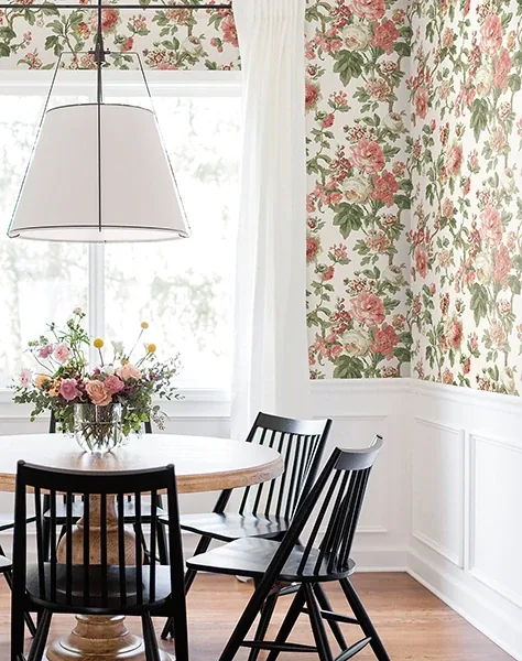 York Designer Series Beatrix Coral Vintage Floral Wallpaper - SKU VP1351