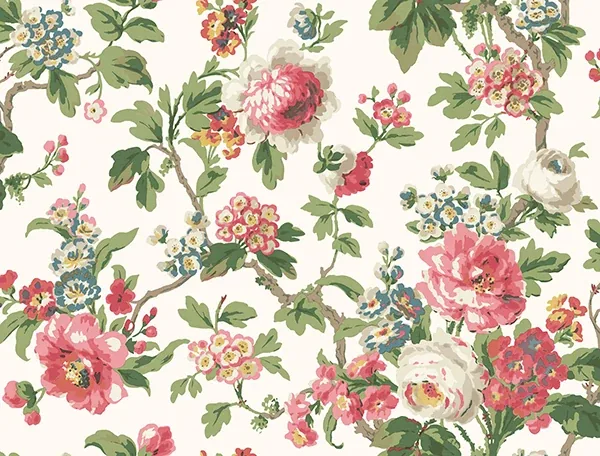 VP1355 | Beatrix Fuchsia Vintage Floral Wallpaper