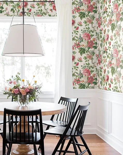 York Designer Series Beatrix Fuchsia Vintage Floral Wallpaper | Wallpaper Twins York Designer Series Beatrix Fuchsia Vintage Floral Wallpaper - SKU VP1355
