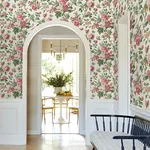 York Designer Series Beatrix Fuchsia Vintage Floral Wallpaper | Wallpaper Twins York Designer Series Beatrix Fuchsia Vintage Floral Wallpaper - SKU VP1355