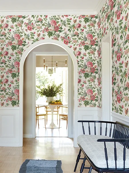 York Designer Series Beatrix Fuchsia Vintage Floral Wallpaper | Wallpaper Twins York Designer Series Beatrix Fuchsia Vintage Floral Wallpaper - SKU VP1355