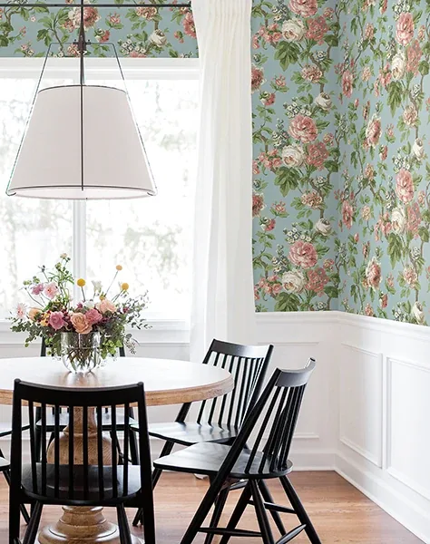 York Designer Series Beatrix Sky Blue Vintage Floral Wallpaper | Wallpaper Twins York Designer Series Beatrix Sky Blue Vintage Floral Wallpaper - SKU VP1354